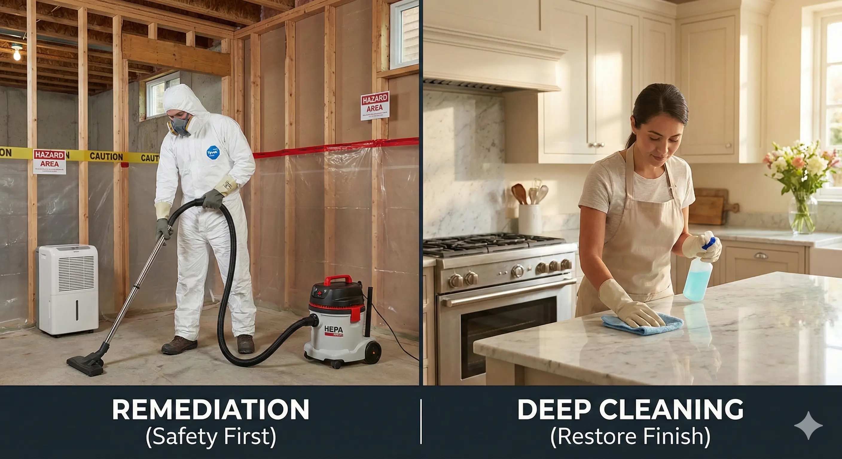 Deep cleaning vs remediation guide: a clean, healthy home after proper cleaning and hazard removal