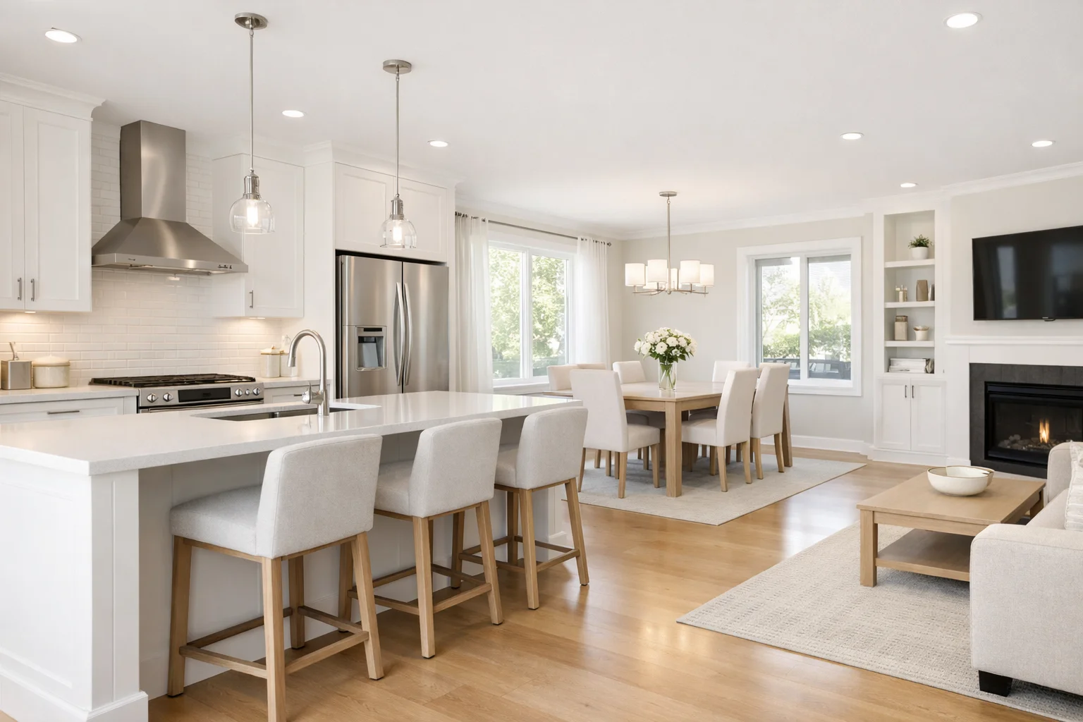 Bright, listing-ready living room prepared for real estate photos and buyer showings