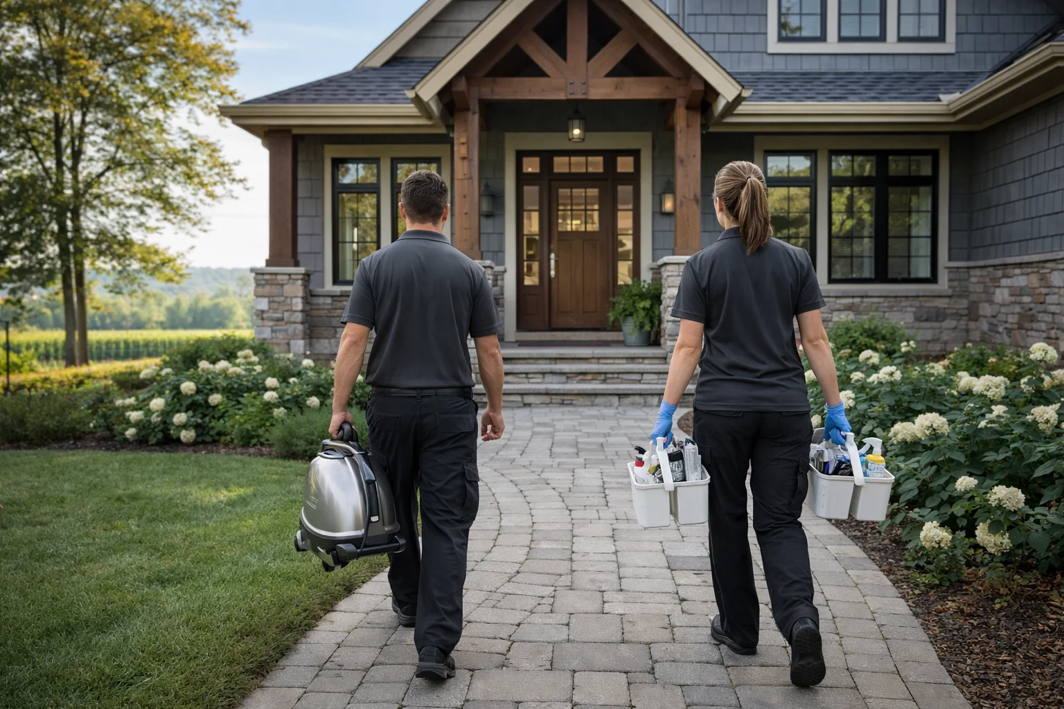 Professional team from a trusted deep cleaning company arriving at a Beamsville property for a thorough service.