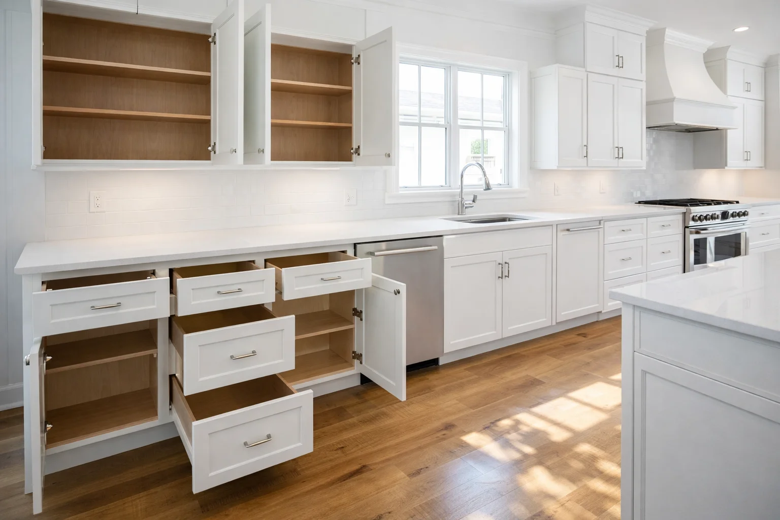 Spotless kitchen prepared for new residents after a move-out deep clean in Beamsville.