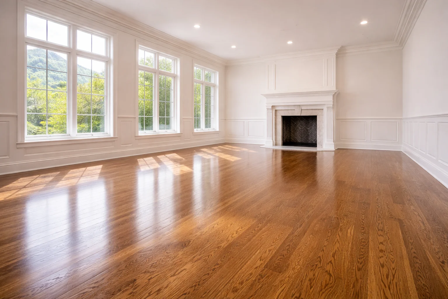 Spotless and empty living space prepared by a deep cleaning company for new residents in Dundas.