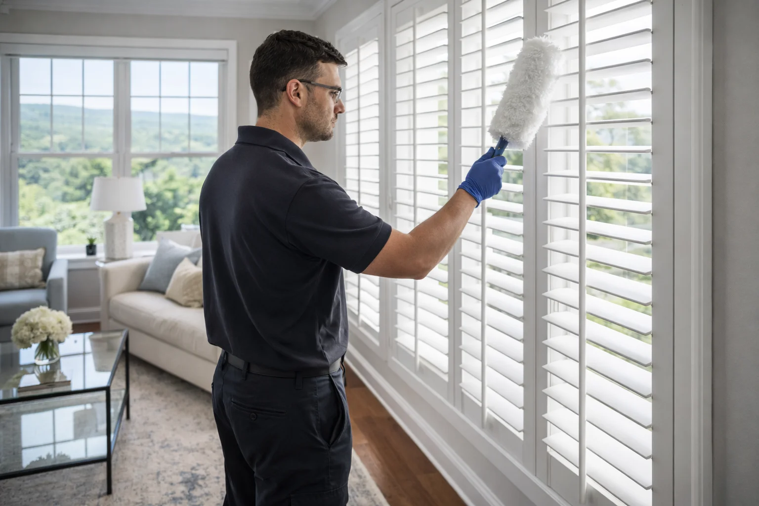 Detailed deep house cleaning of a bright living space in Grimsby.