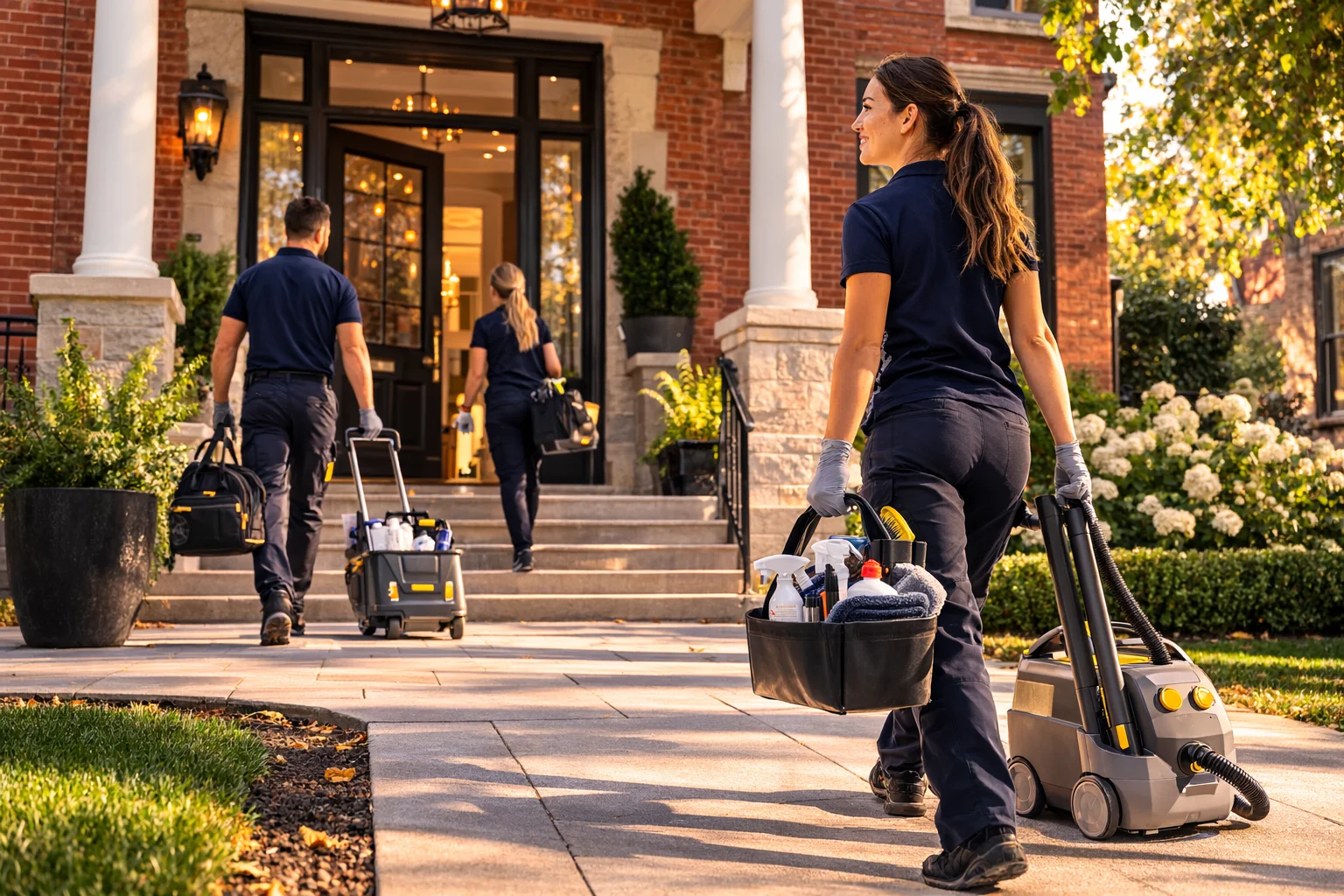 Professional team from a top deep cleaning company arriving for a deep house clean in Hamilton.