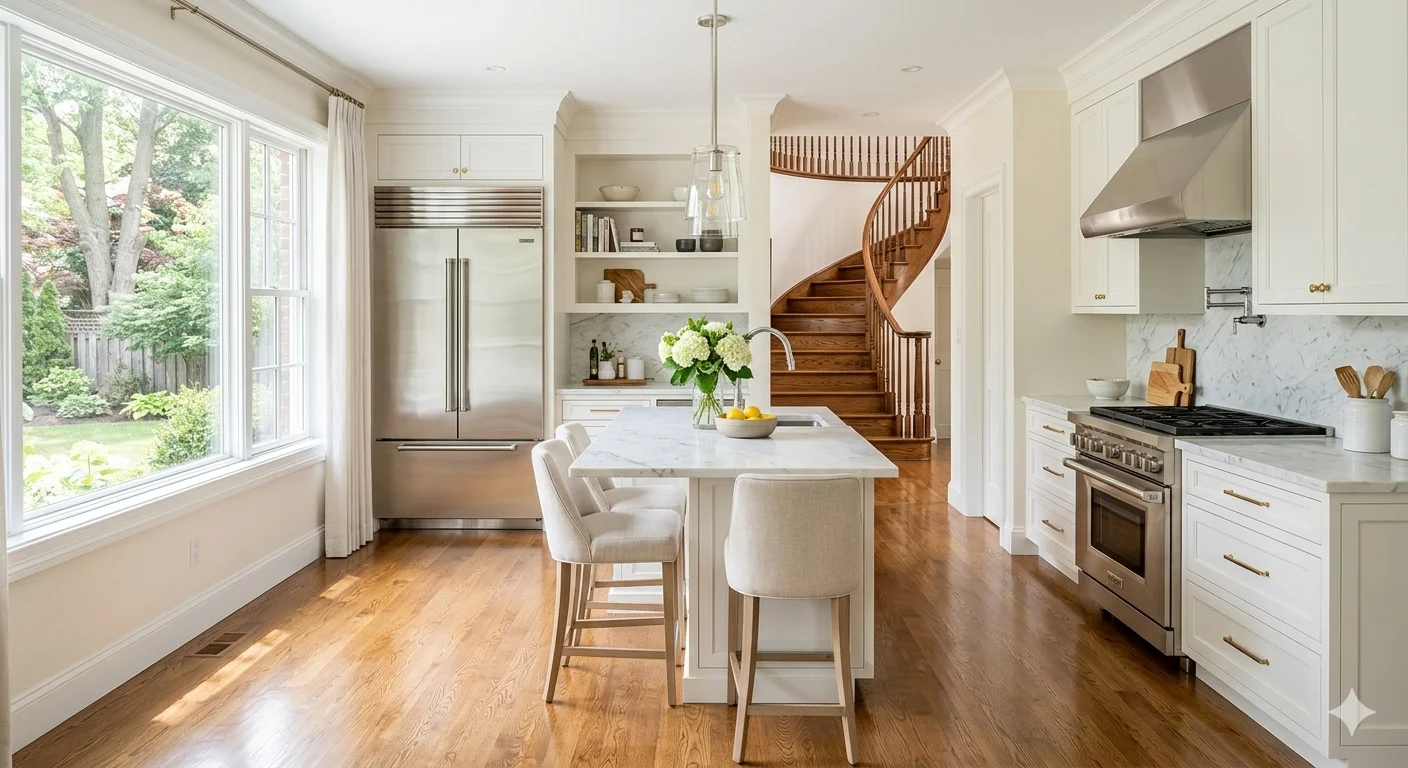 Professional house cleaning and detailing for a residential home in Hamilton.