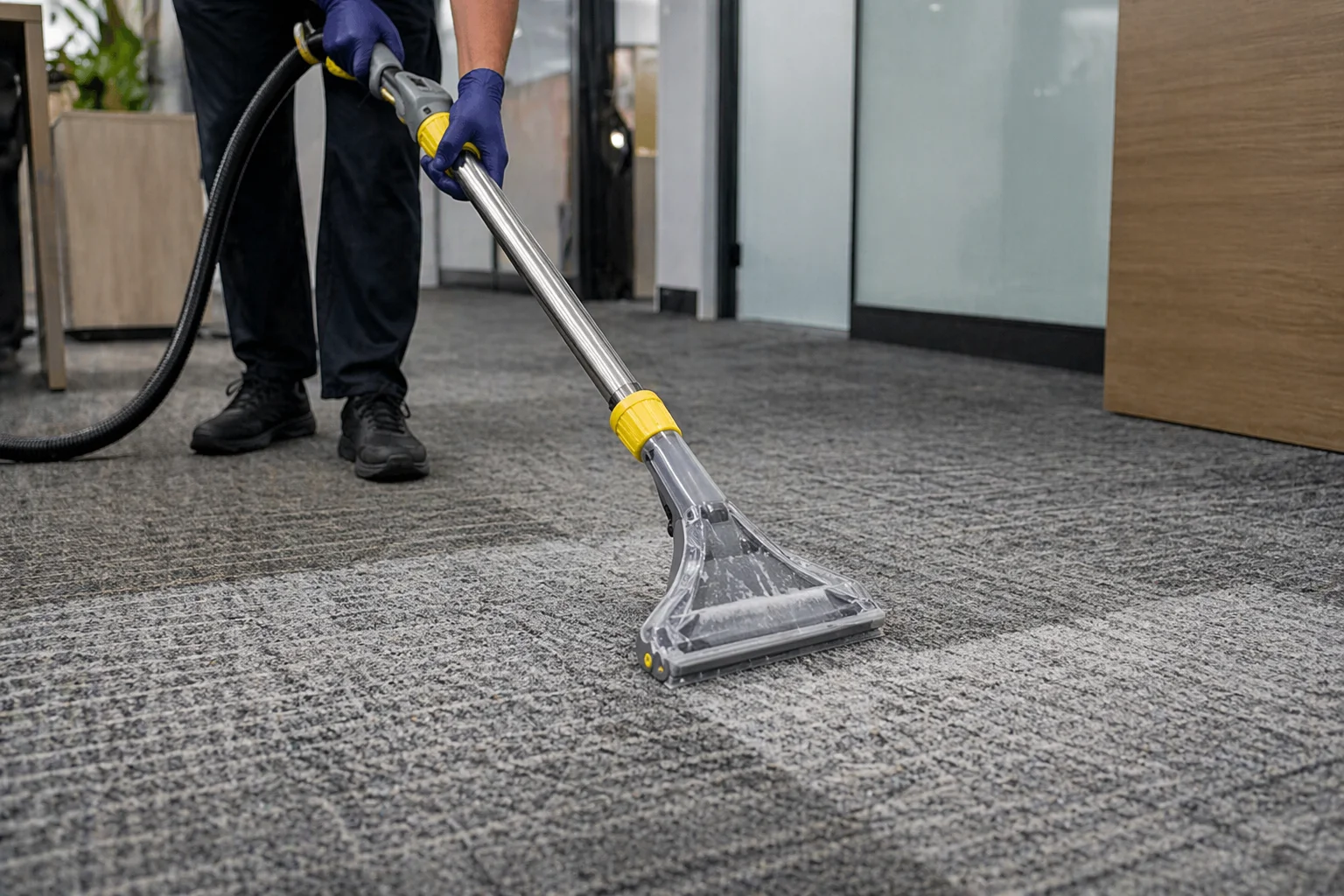 Office floor and detail cleaning in a Lincoln workspace