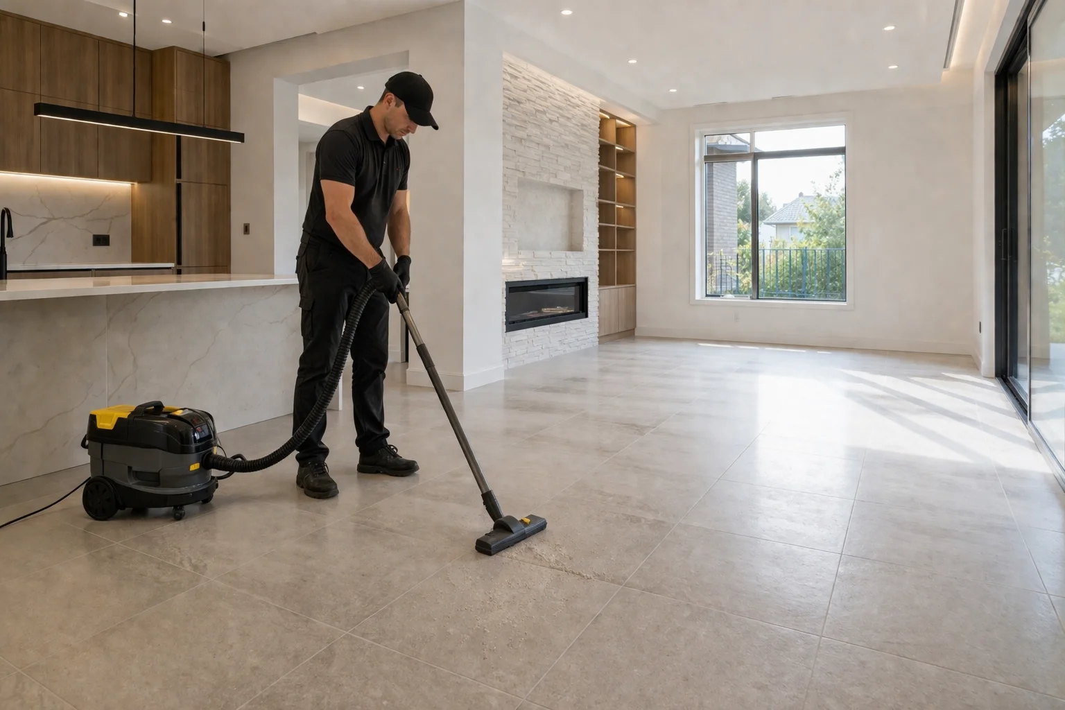 Post-renovation cleaning in an Oakville home with detailed dust removal after finishing work