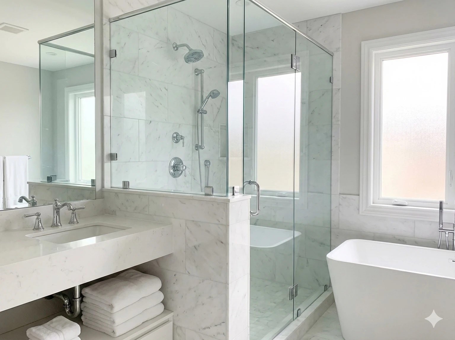 Spotless bathroom vanity for real estate showing