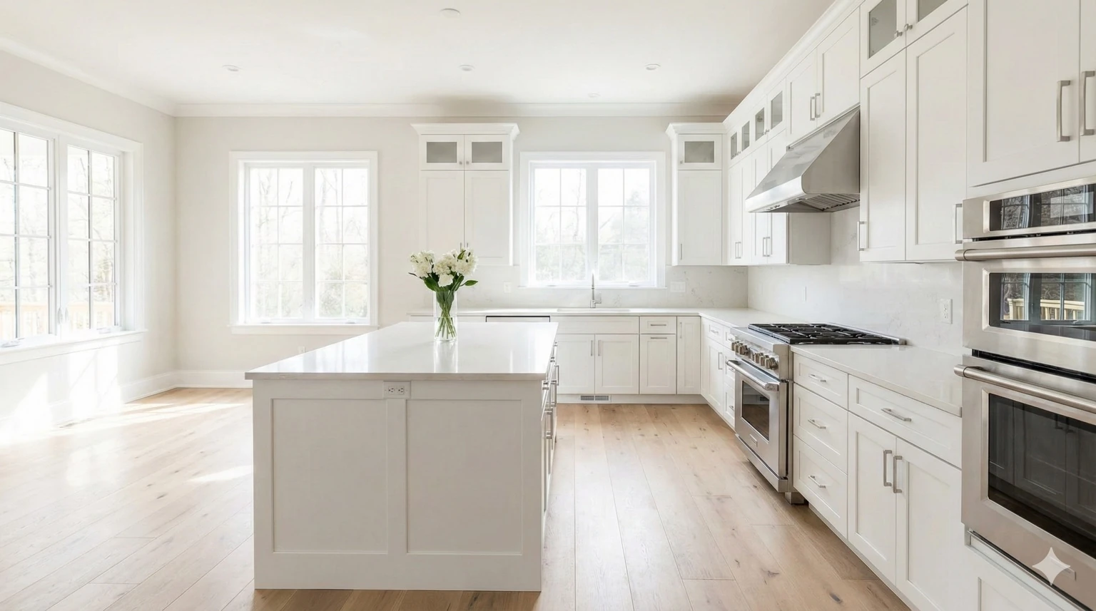 Luxury living room after professional pre-sale deep cleaning