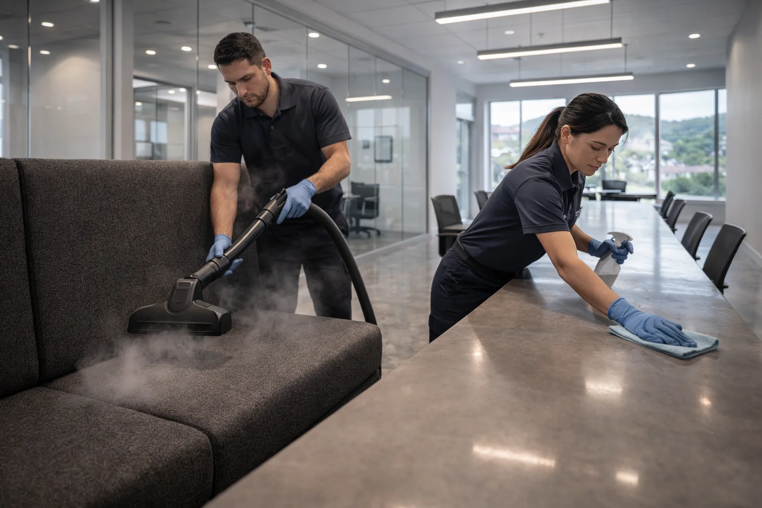 Thorough commercial deep cleaning for a professional workspace in Stoney Creek.