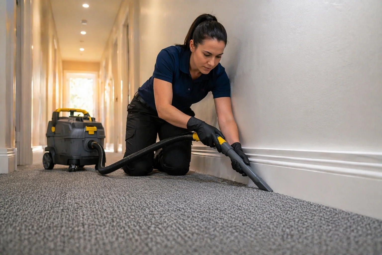 Carpet edge and detail cleaning in a Toronto property