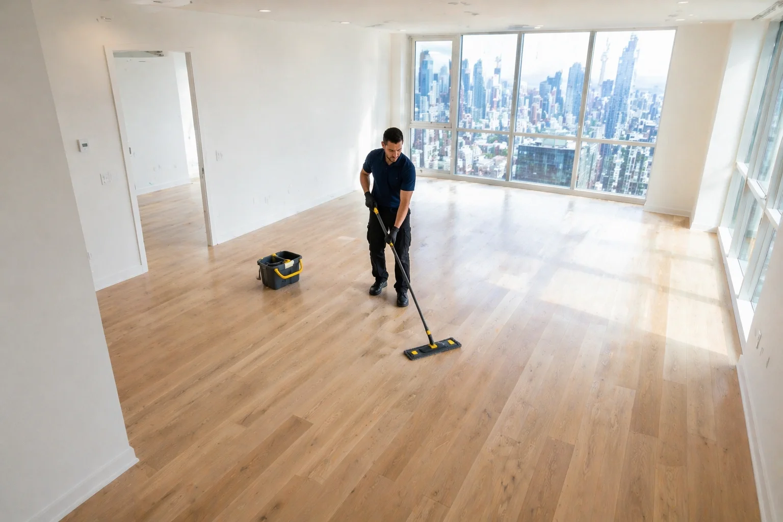 Move-out cleaning in a Toronto home with detailed final cleaning before handover