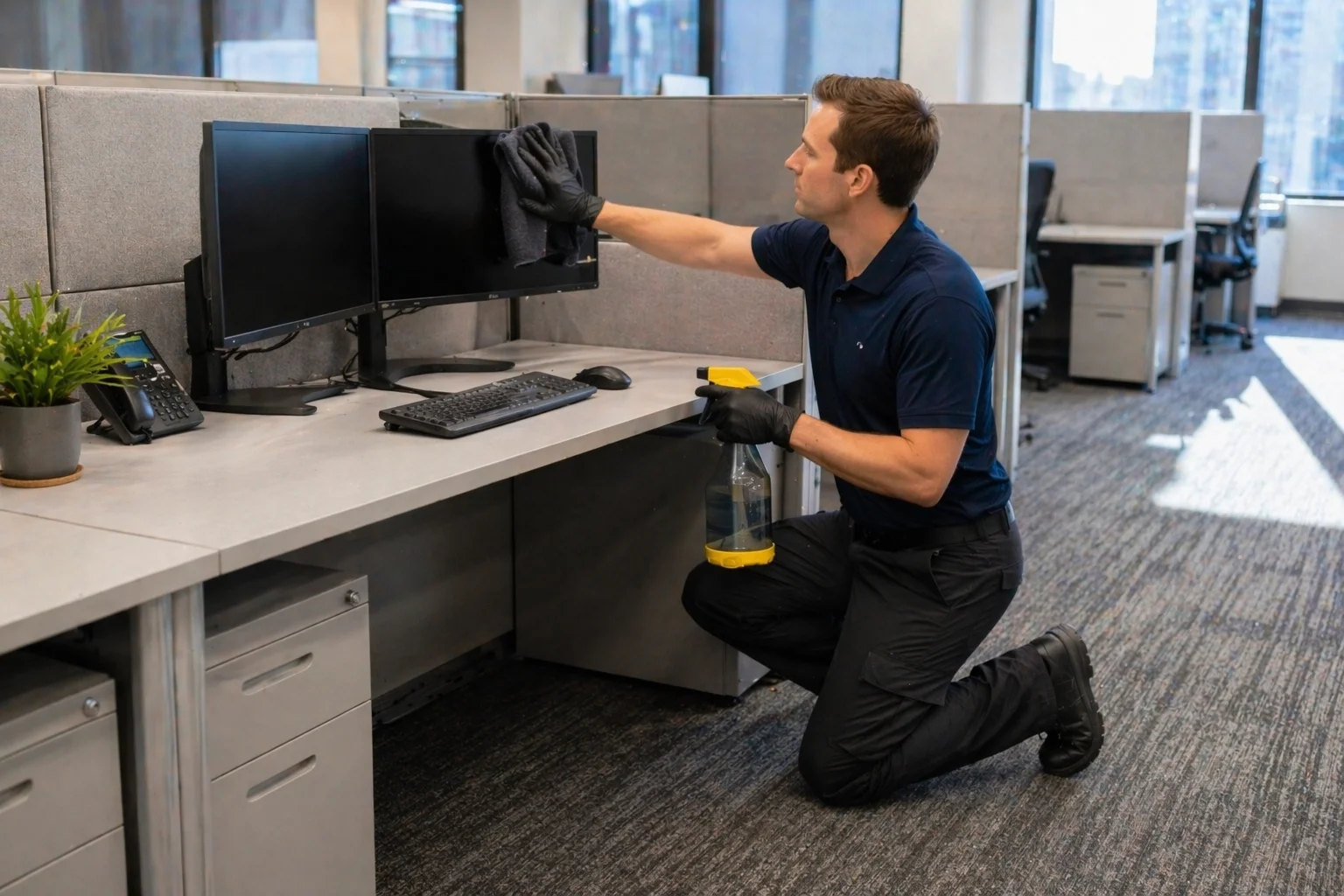 Office workstation deep cleaning in Toronto with detailed desk and surface care