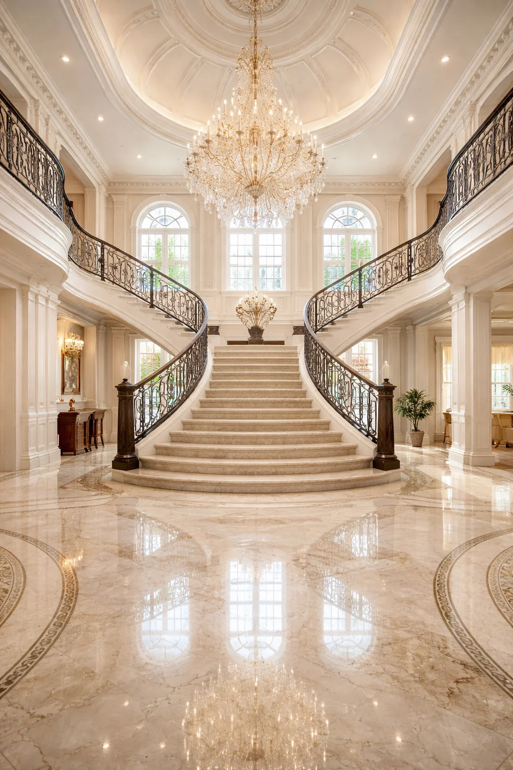 Grand foyer of a luxury estate receiving professional deep house cleaning Vaughan.
